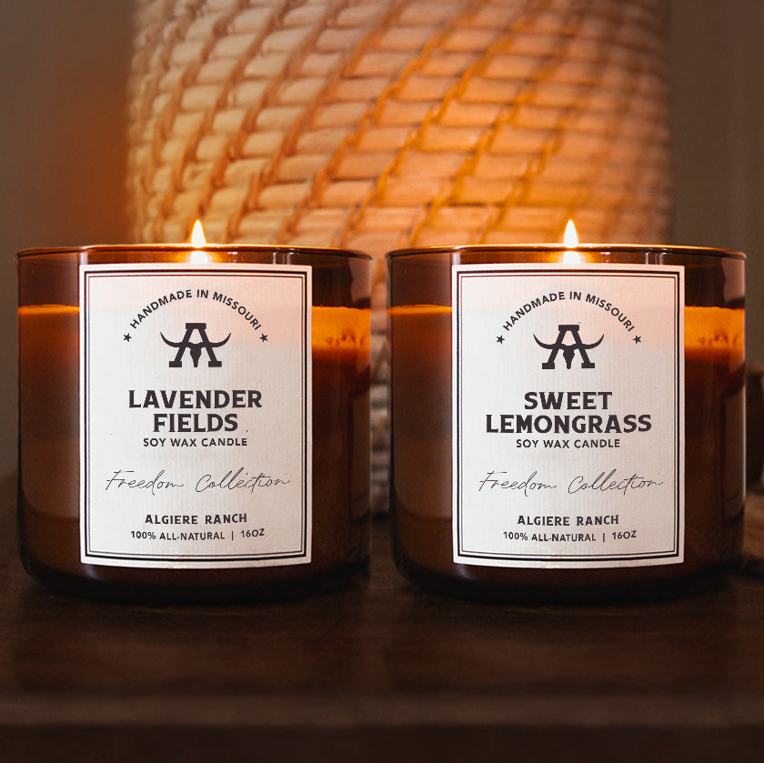 Lavender Fields + Sweet Lemongrass Candle Duo | 16oz (Each)