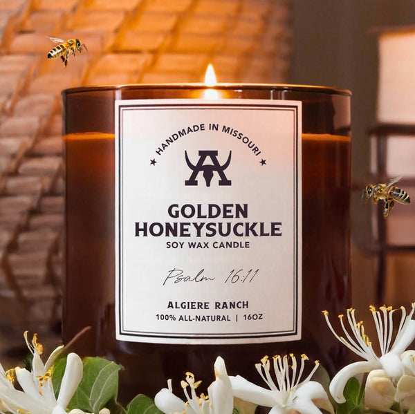Golden Honeysuckle All-Natural Soy Wax Candle | 16oz