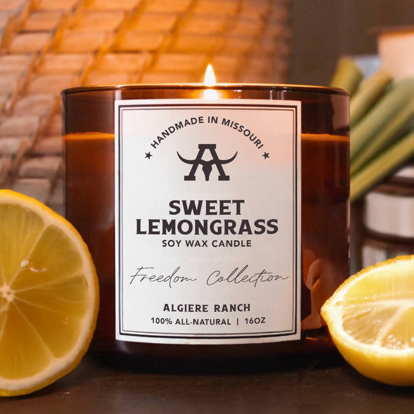 Sweet Lemongrass All-Natural Soy Wax Candle | 16oz